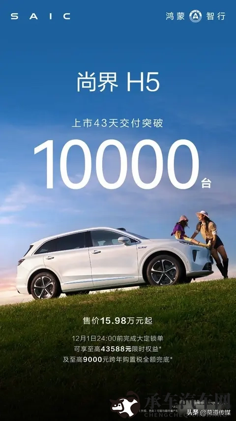43天10000台！尚界H5卖爆了，9000元购置税补贴倒计时抢订中-1