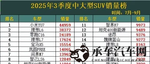 2025三季度SUV大战：小米杀疯了，理想丢了王座！-3