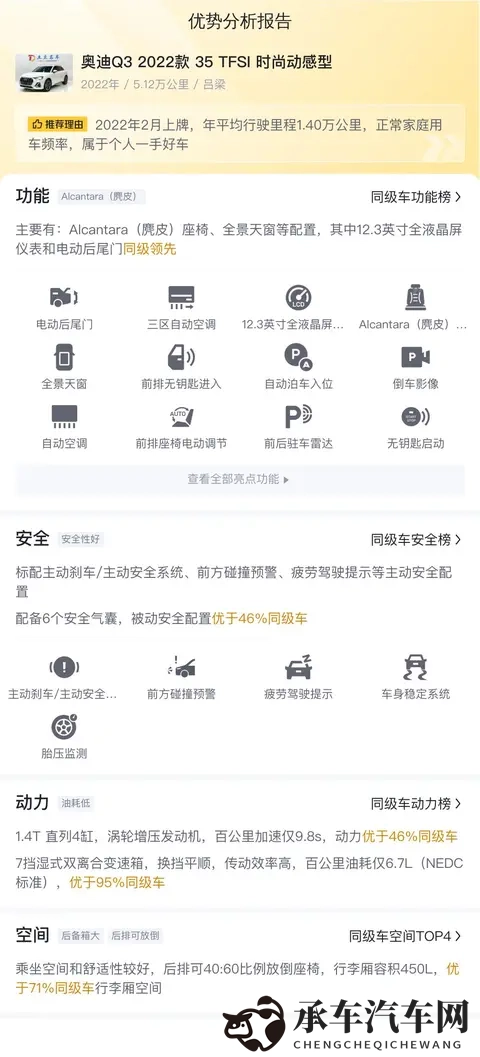 22年奥迪Q3，白色时尚动感型，一手车17万内拿下！-3