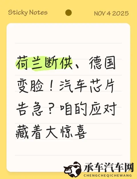 荷兰断供、德国变脸！汽车芯片告急？咱的应对藏着大惊喜-1